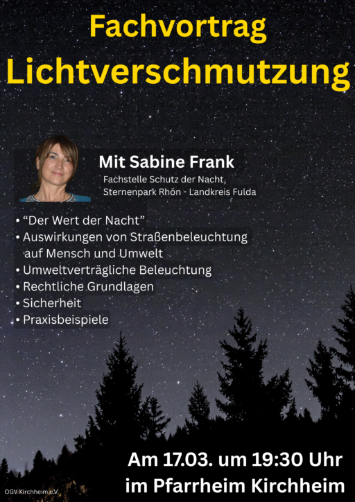 Heute: Fachvortrag Lichtverschmutzung